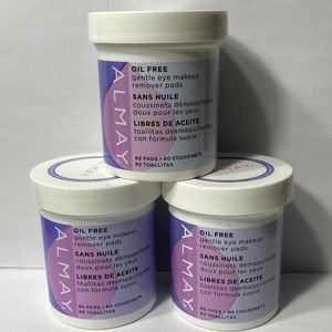 Almay Oil Free Gentle Eye Makeup Remover Pads 3 Tubs 80ct DISCONTINUED